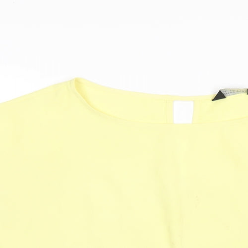 Dorothy Perkins Womens Yellow Polyester Basic T-Shirt Size 12 Round Neck
