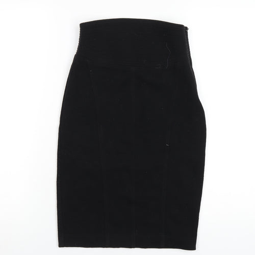 Mango Womens Black Polyester Straight & Pencil Skirt Size S Zip