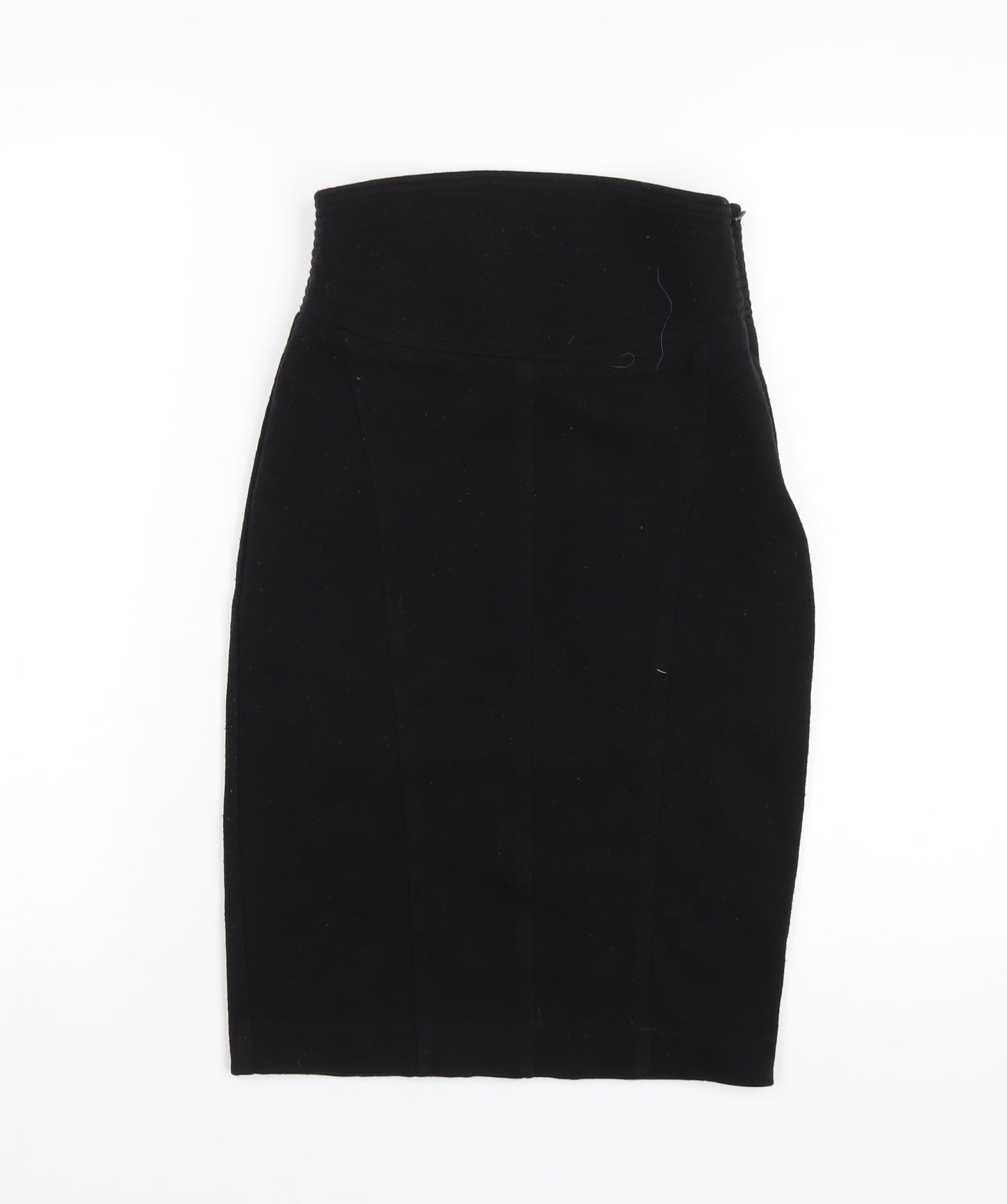 Mango Womens Black Polyester Straight & Pencil Skirt Size S Zip