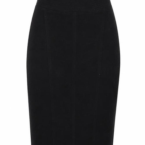 Mango Womens Black Polyester Straight & Pencil Skirt Size S Zip