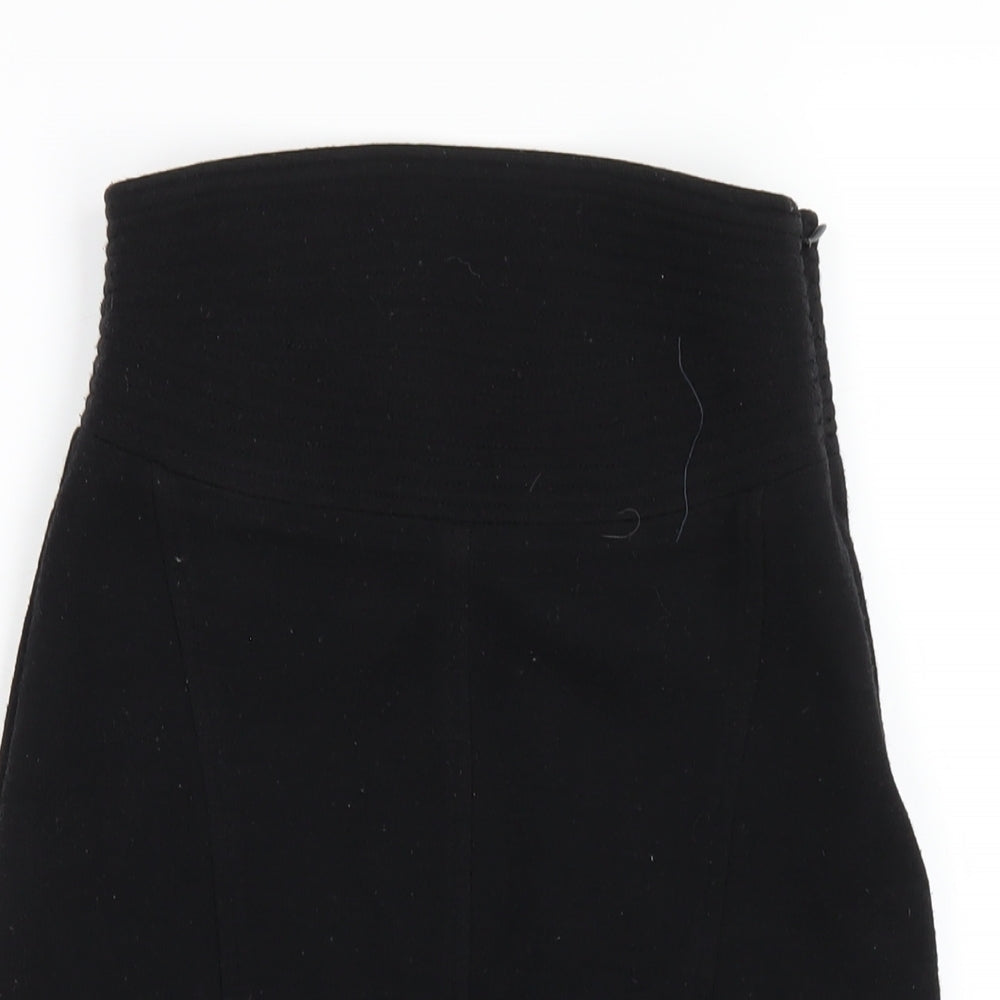 Mango Womens Black Polyester Straight & Pencil Skirt Size S Zip