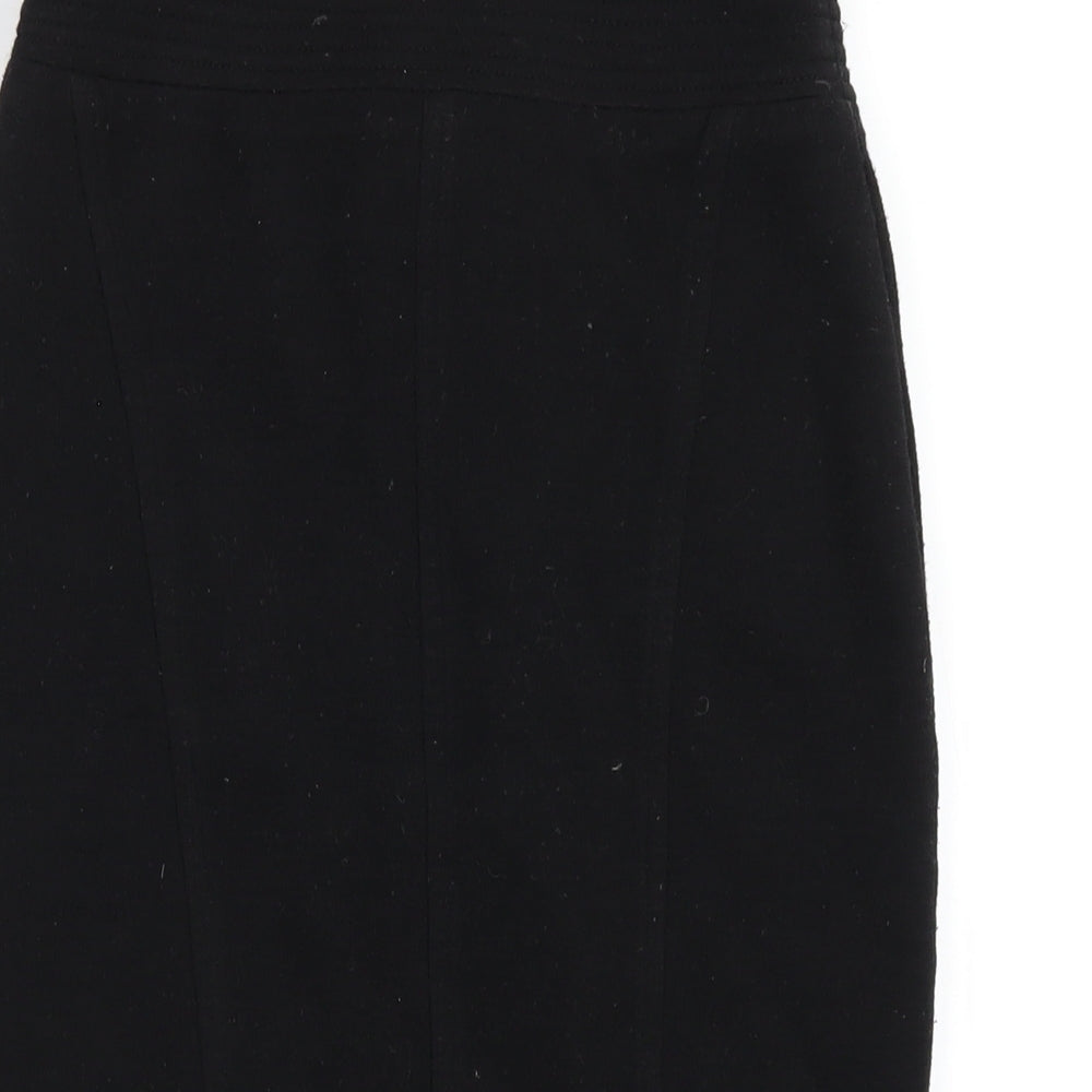 Mango Womens Black Polyester Straight & Pencil Skirt Size S Zip