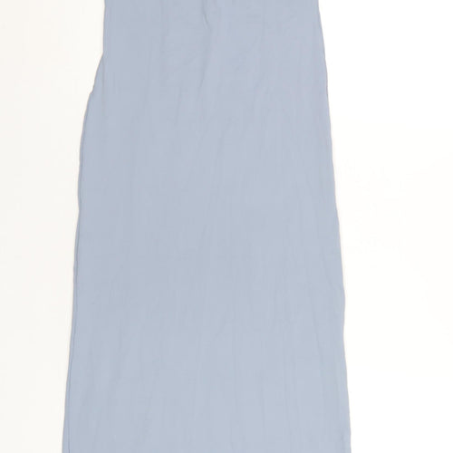 Pull&Bear Womens Blue Polyamide Tank Dress Size M Scoop Neck Pullover
