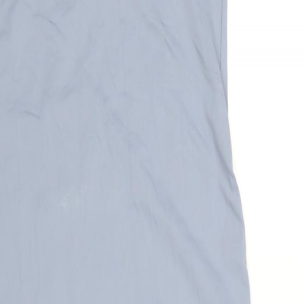 Pull&Bear Womens Blue Polyamide Tank Dress Size M Scoop Neck Pullover