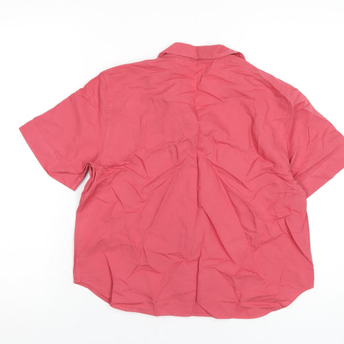 Uniqlo Womens Pink Cotton Basic Button-Up Size S Collared