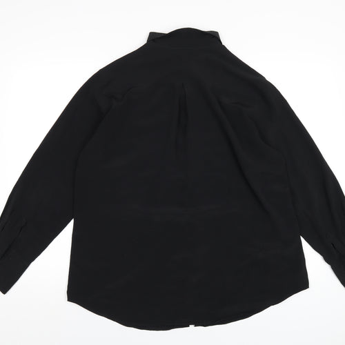 Marks and Spencer Womens Black Polyester Basic Button-Up Size 16 Collared