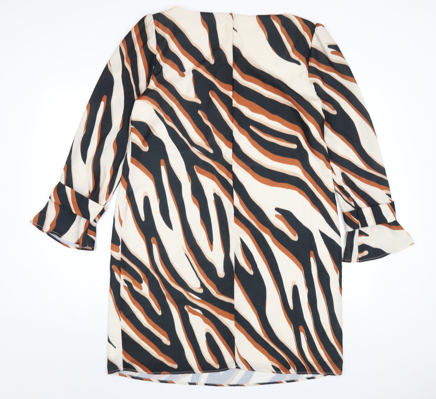 Wallis Womens Multicoloured Geometric Polyester A-Line Size 14 Round Neck Zip