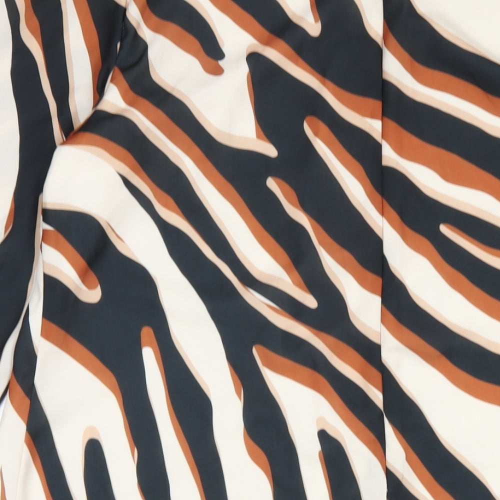 Wallis Womens Multicoloured Geometric Polyester A-Line Size 14 Round Neck Zip