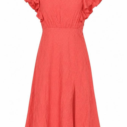Mango Womens Orange Viscose A-Line Size XS Round Neck Zip