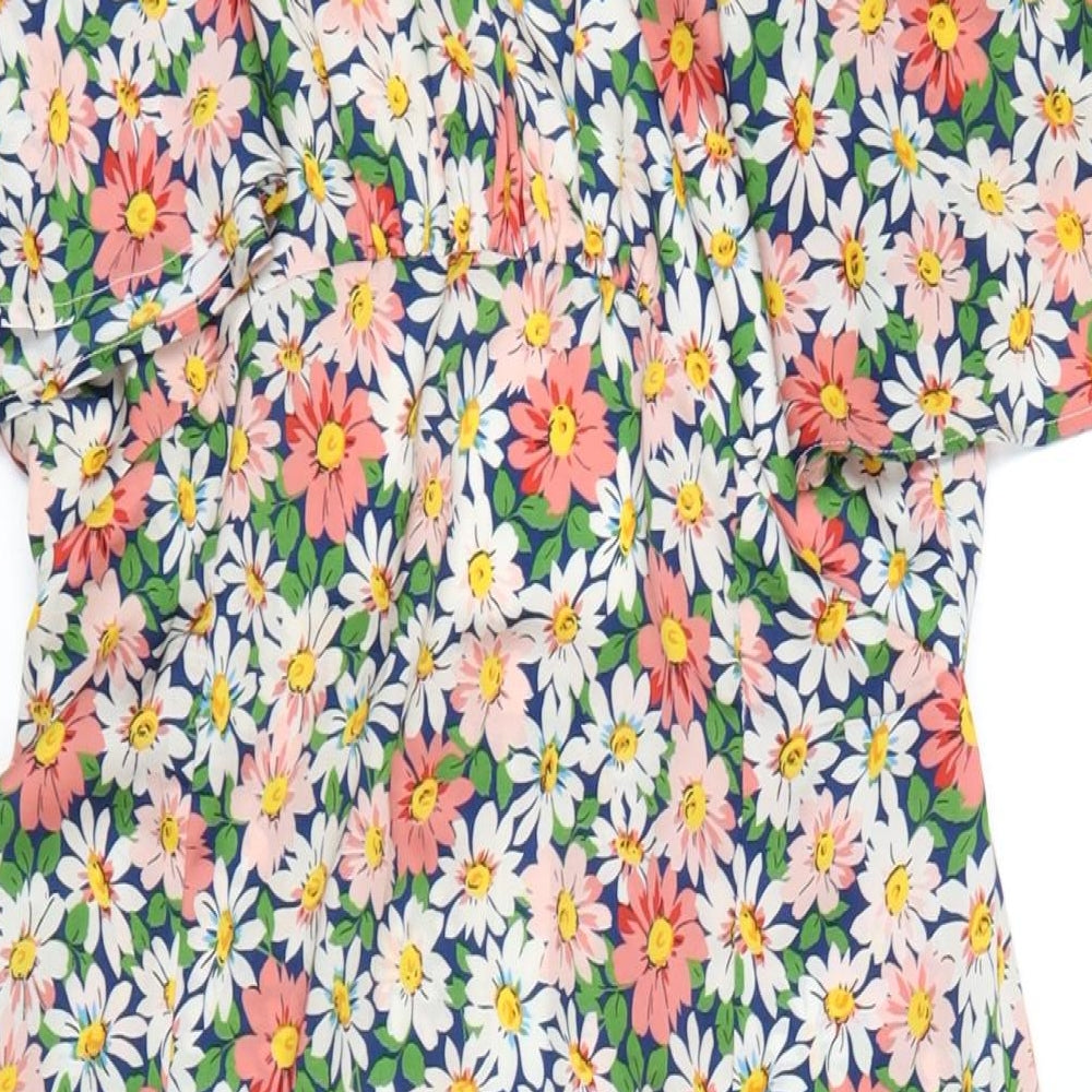 Topshop Womens Multicoloured Floral Polyester Maxi Size 10 Roll Neck Zip