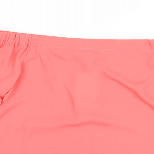 Dorothy Perkins Womens Pink Polyester Basic T-Shirt Size 8 Off the Shoulder
