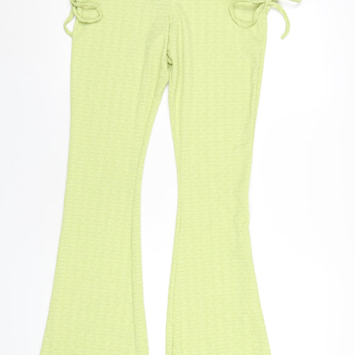 PRETTYLITTLETHING Womens Green Polyester Trousers Size 14 L35 in Regular