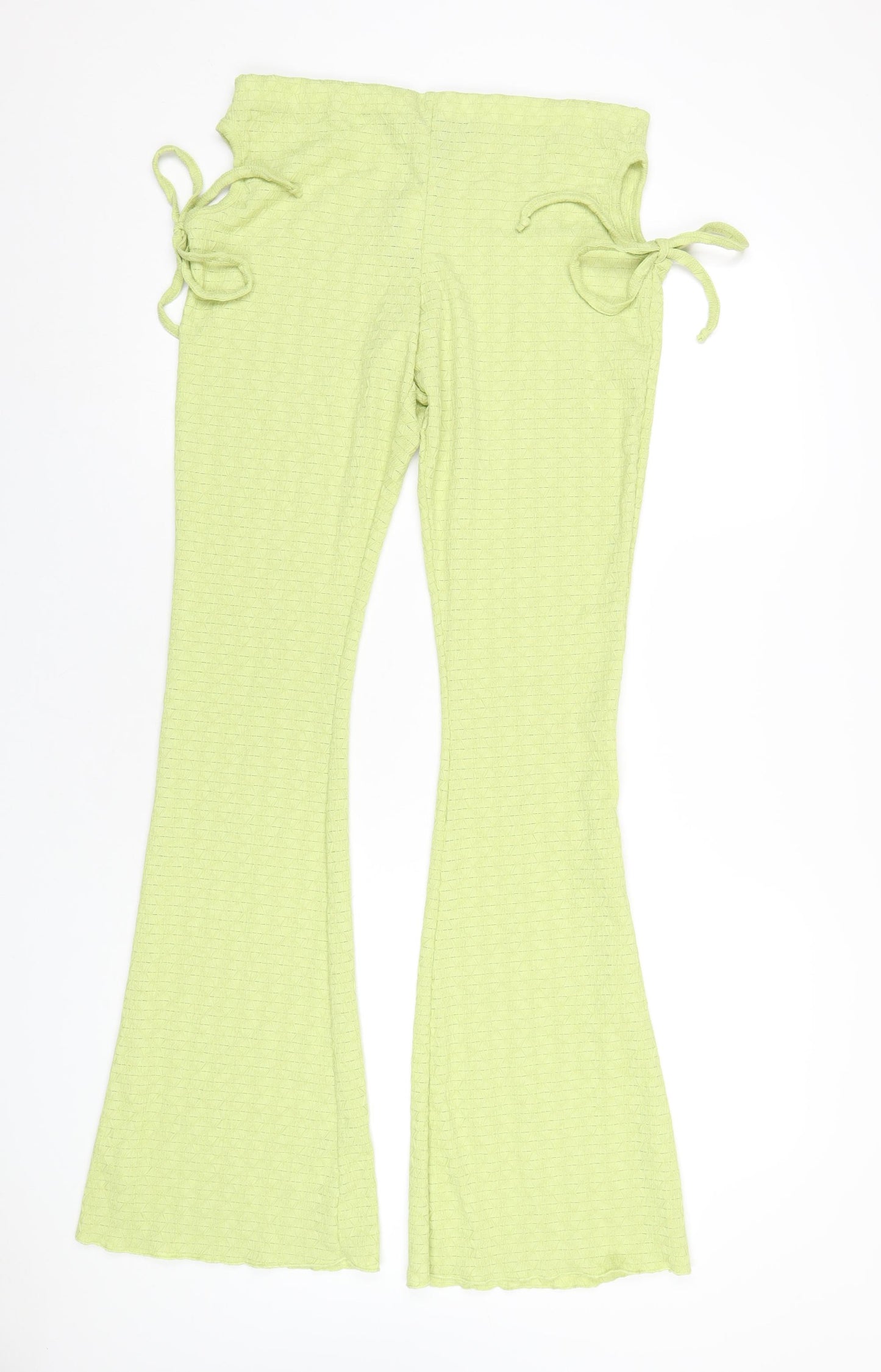 PRETTYLITTLETHING Womens Green Polyester Trousers Size 14 L35 in Regular