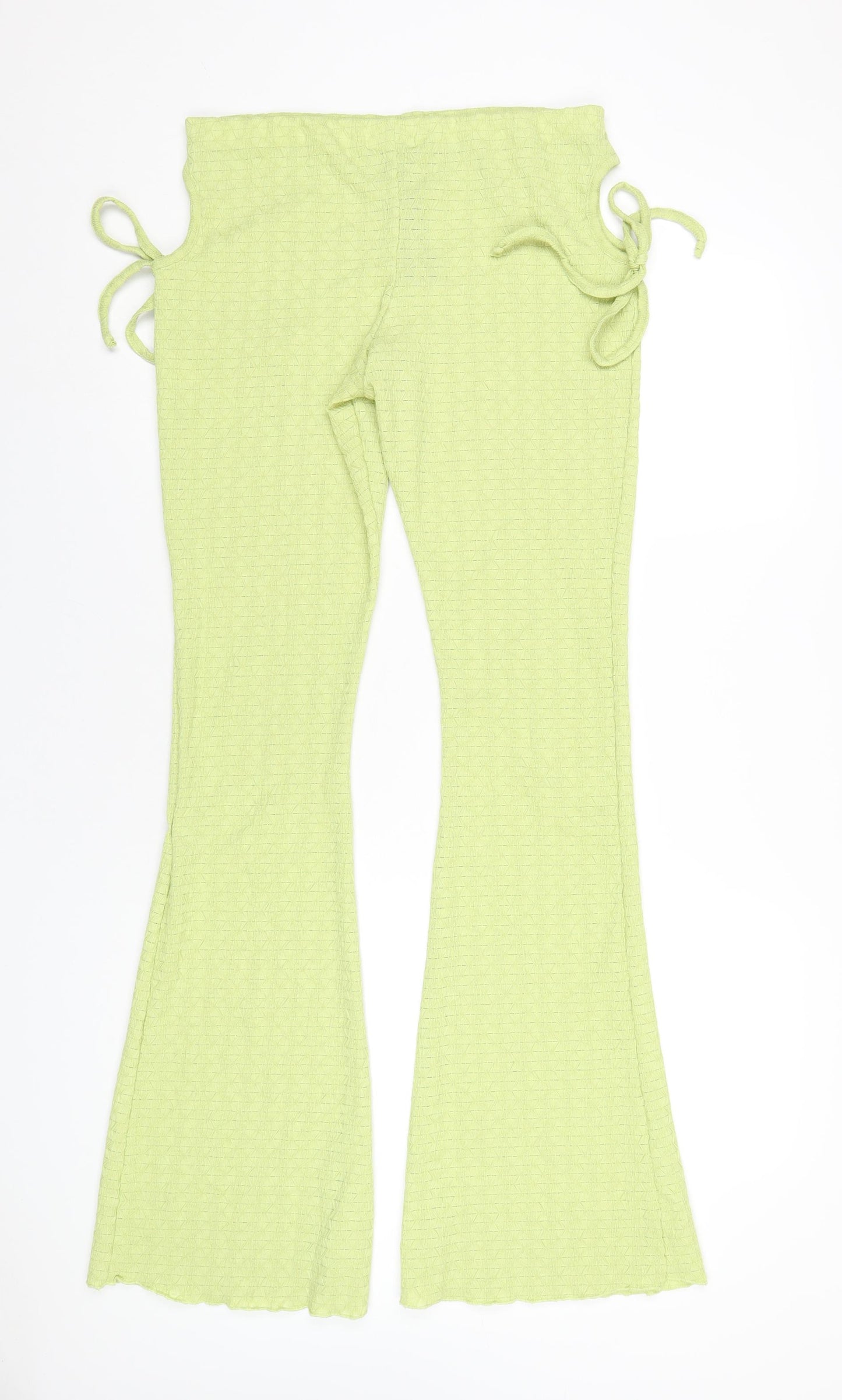 PRETTYLITTLETHING Womens Green Polyester Trousers Size 14 L35 in Regular