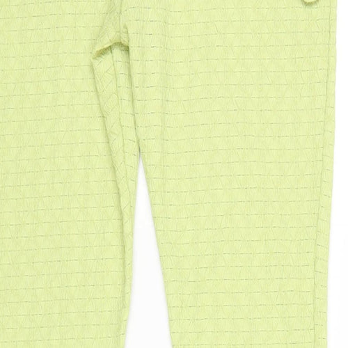 PRETTYLITTLETHING Womens Green Polyester Trousers Size 14 L35 in Regular
