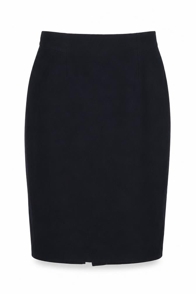 Front view of Richards women’s blue polyester straight & pencil skirt, size UK 12, zip