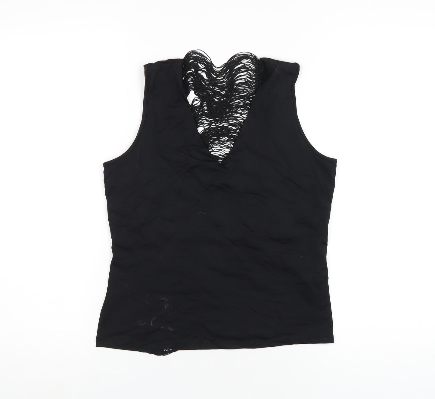 Mexx Womens Black Polyamide Basic Tank Size M V-Neck