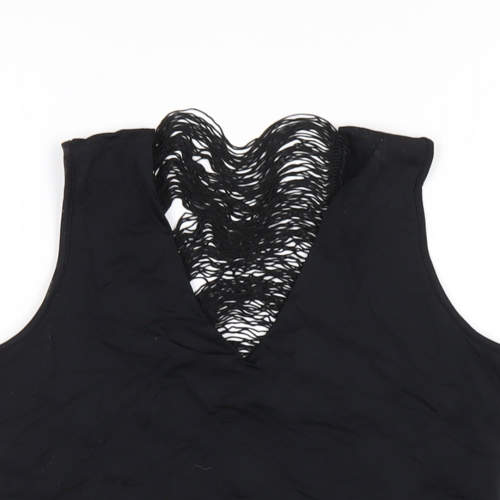 Mexx Womens Black Polyamide Basic Tank Size M V-Neck