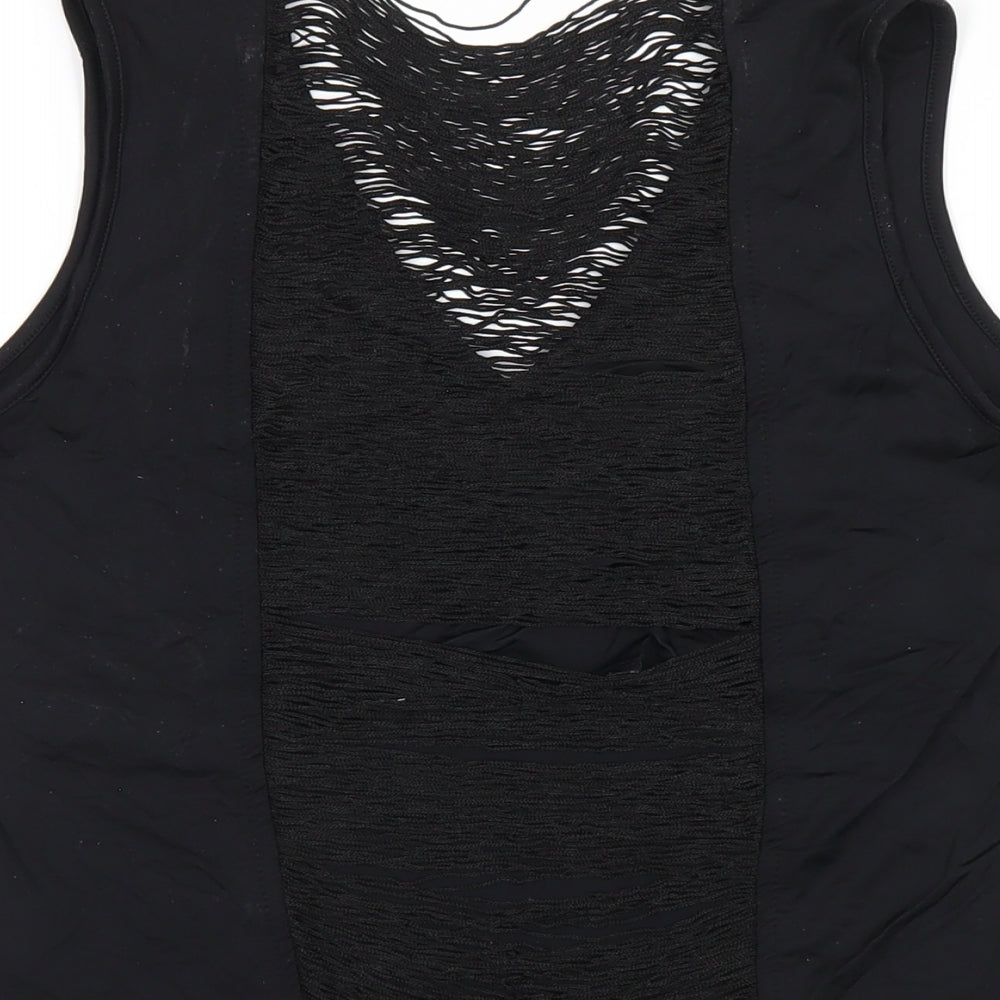 Mexx Womens Black Polyamide Basic Tank Size M V-Neck