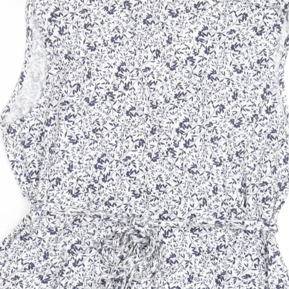 Long Tall Sally Womens Black Geometric Cotton Basic Tank Size M V-Neck