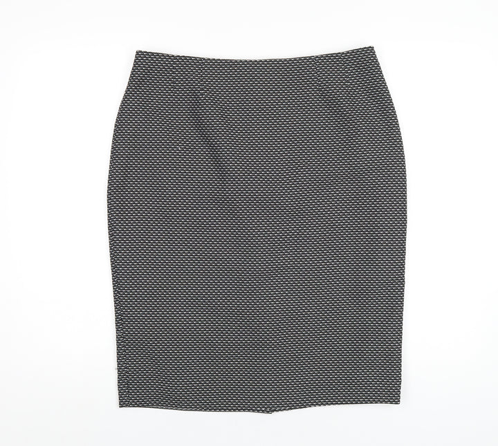 Kasper Womens Black Polyester Straight & Pencil Skirt Size 10 Zip