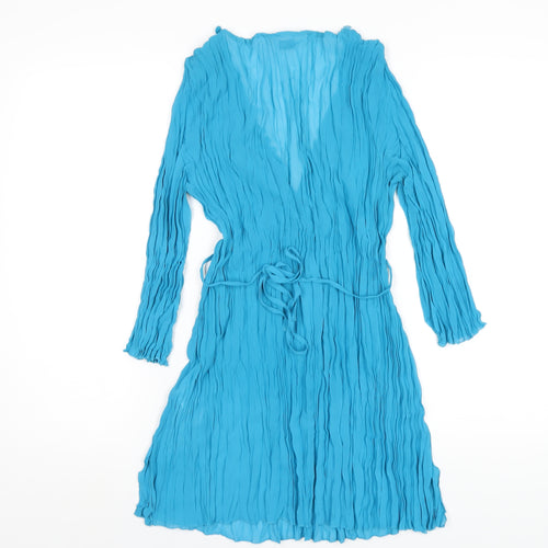 NEXT Womens Blue Polyester A-Line Size 12 V-Neck Pullover