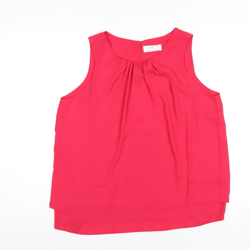 Wallis Womens Pink Polyester Basic Tank Size 14 Round Neck