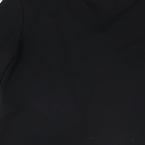 Marks and Spencer Womens Black Polyester Basic T-Shirt Size 14 Cowl Neck