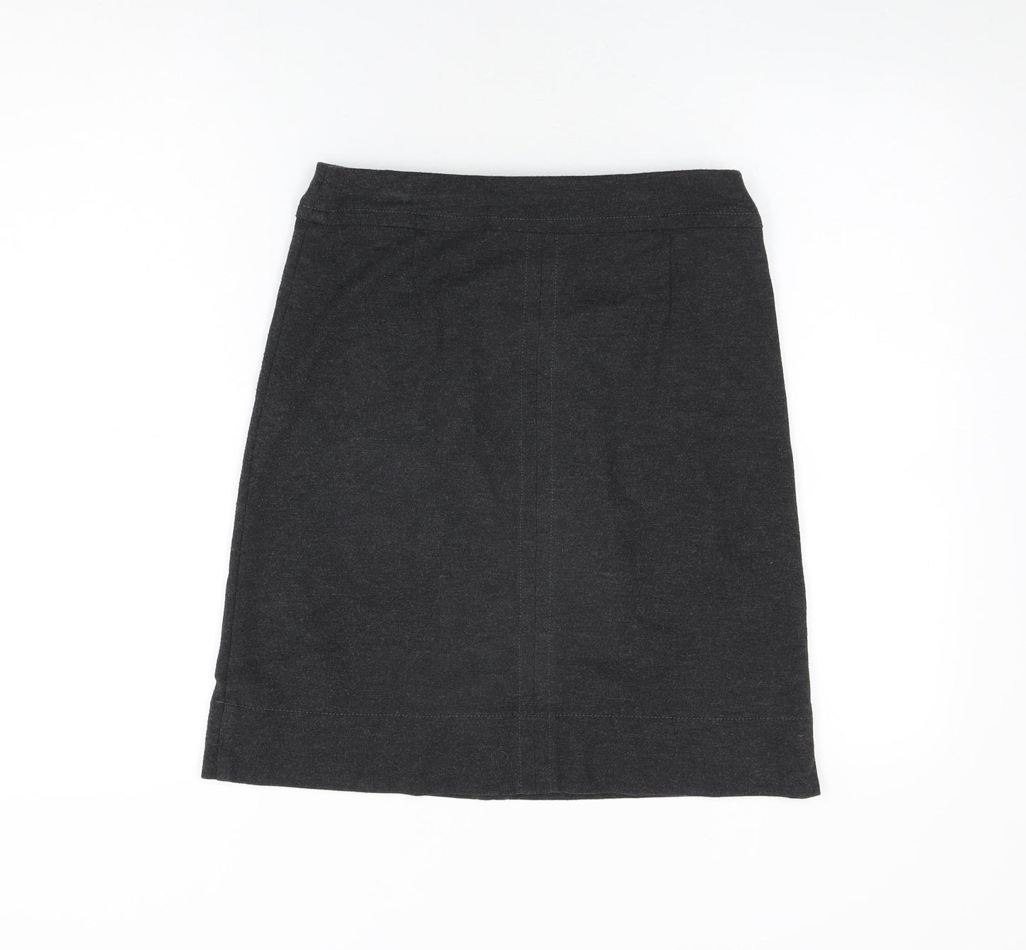 Marks and Spencer Womens Grey Polyester A-Line Skirt Size 8