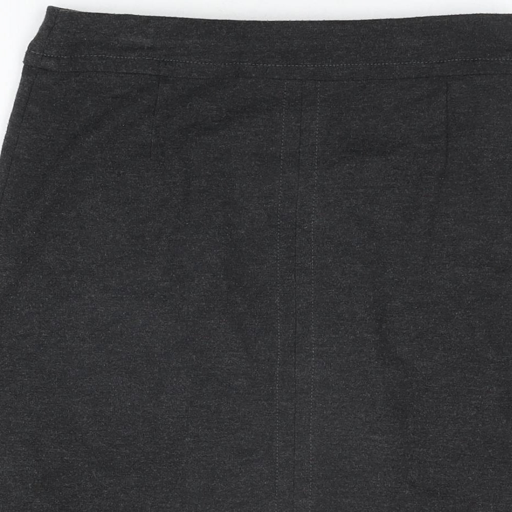 Marks and Spencer Womens Grey Polyester A-Line Skirt Size 8