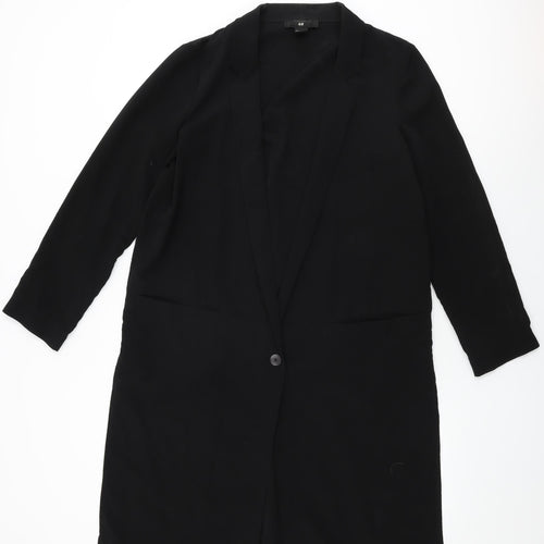H&M Womens Black Jacket Size 12 Button - Split Hem