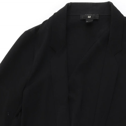 H&M Womens Black Jacket Size 12 Button - Split Hem