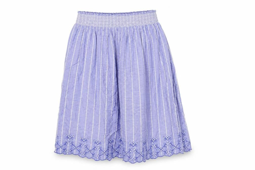 Marks and Spencer Womens Blue Striped Viscose Swing Skirt Size 14