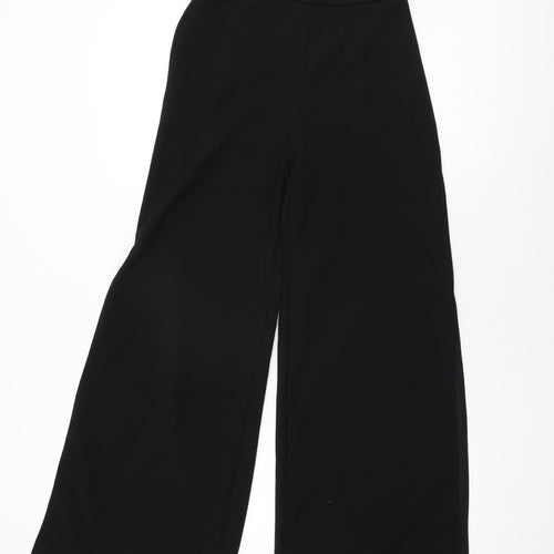 New Look Womens Black Polyester Trousers Size 10 L29.5 in Regular Zip - Split Hem