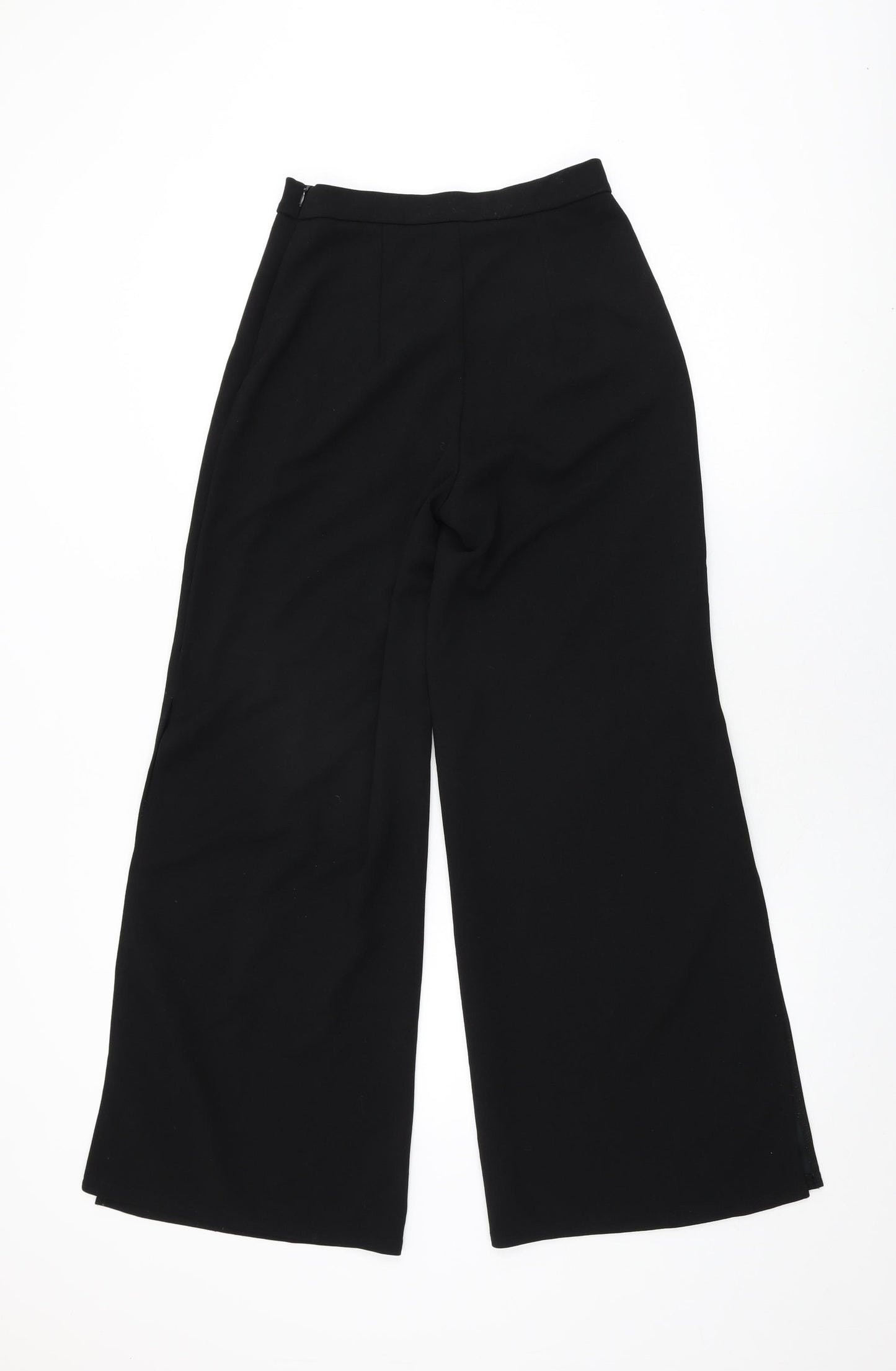 New Look Womens Black Polyester Trousers Size 10 L29.5 in Regular Zip - Split Hem