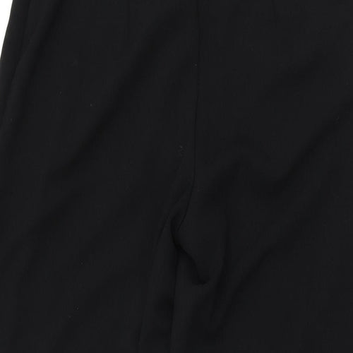 New Look Womens Black Polyester Trousers Size 10 L29.5 in Regular Zip - Split Hem