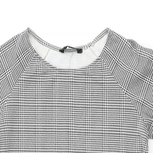 New Look Womens Grey Houndstooth Polyester Shift Size 12 Round Neck Pullover