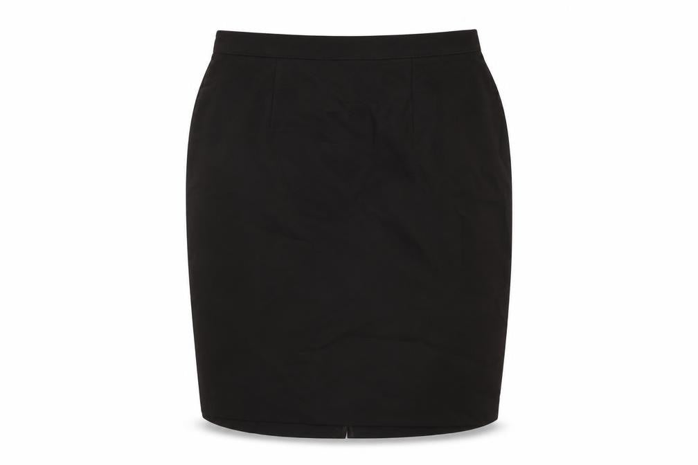 Front view of Collection women’s brown polyester straight & pencil skirt, size UK 16, zip