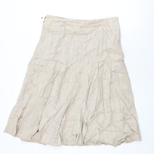 Soon Womens Beige Viscose Swing Skirt Size 14 Zip