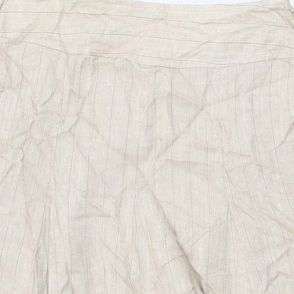 Soon Womens Beige Viscose Swing Skirt Size 14 Zip