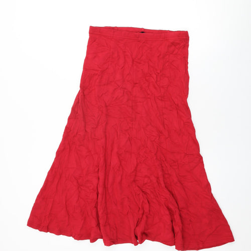 Hudson & Onslow Womens Red Viscose Flare Skirt Size 12