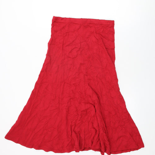 Hudson & Onslow Womens Red Viscose Flare Skirt Size 12