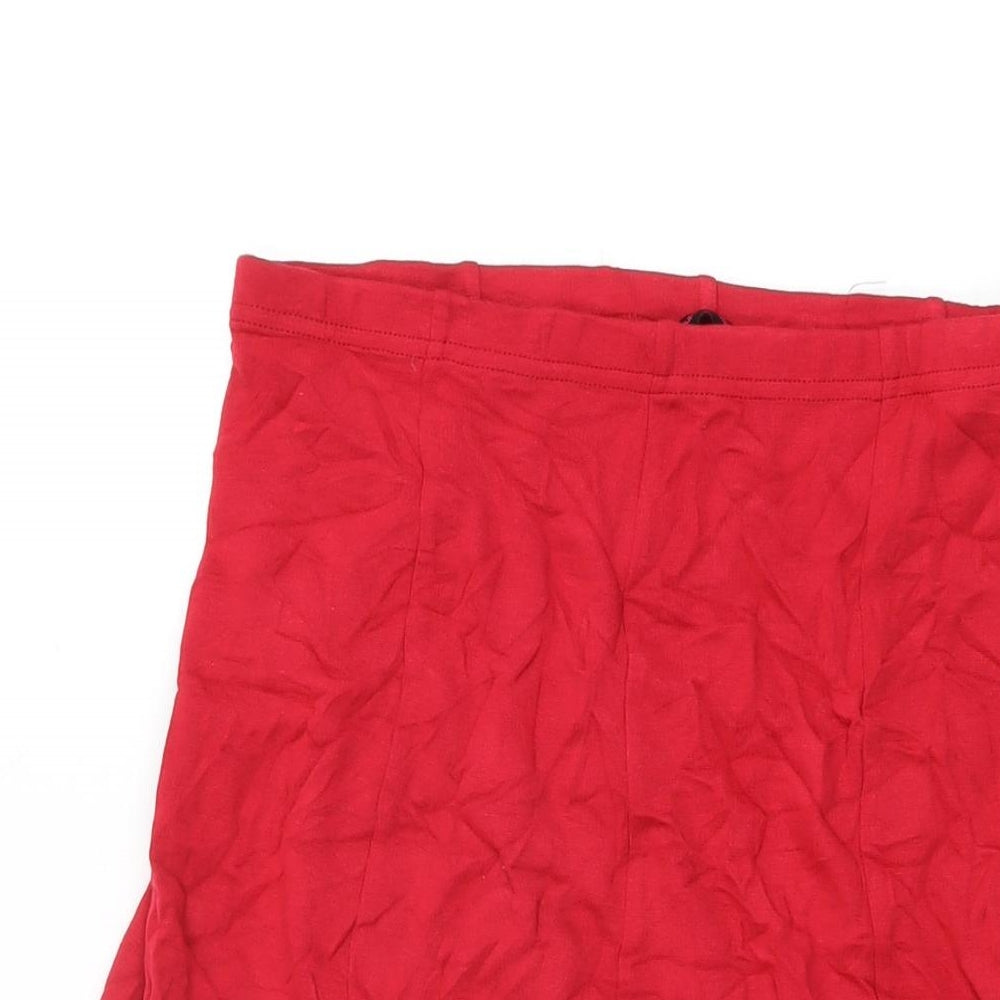 Hudson & Onslow Womens Red Viscose Flare Skirt Size 12