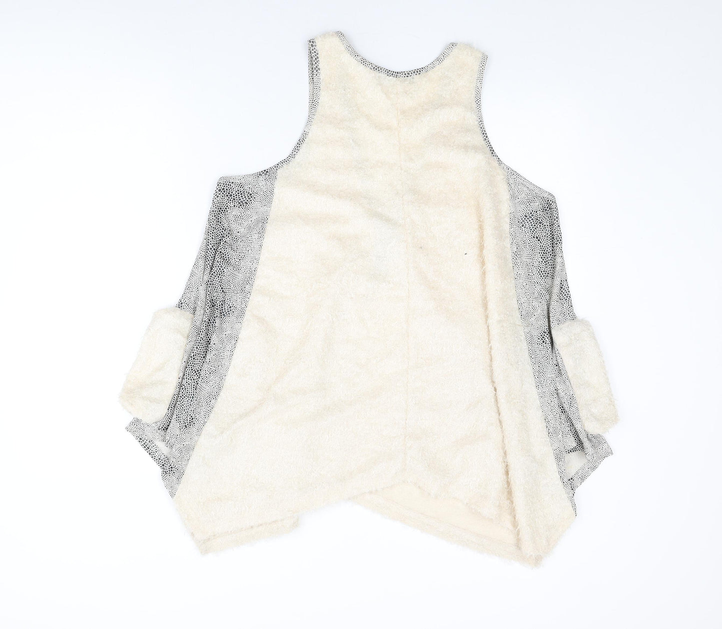 UR MODA Womens Beige Polyester Basic T-Shirt Size M Round Neck