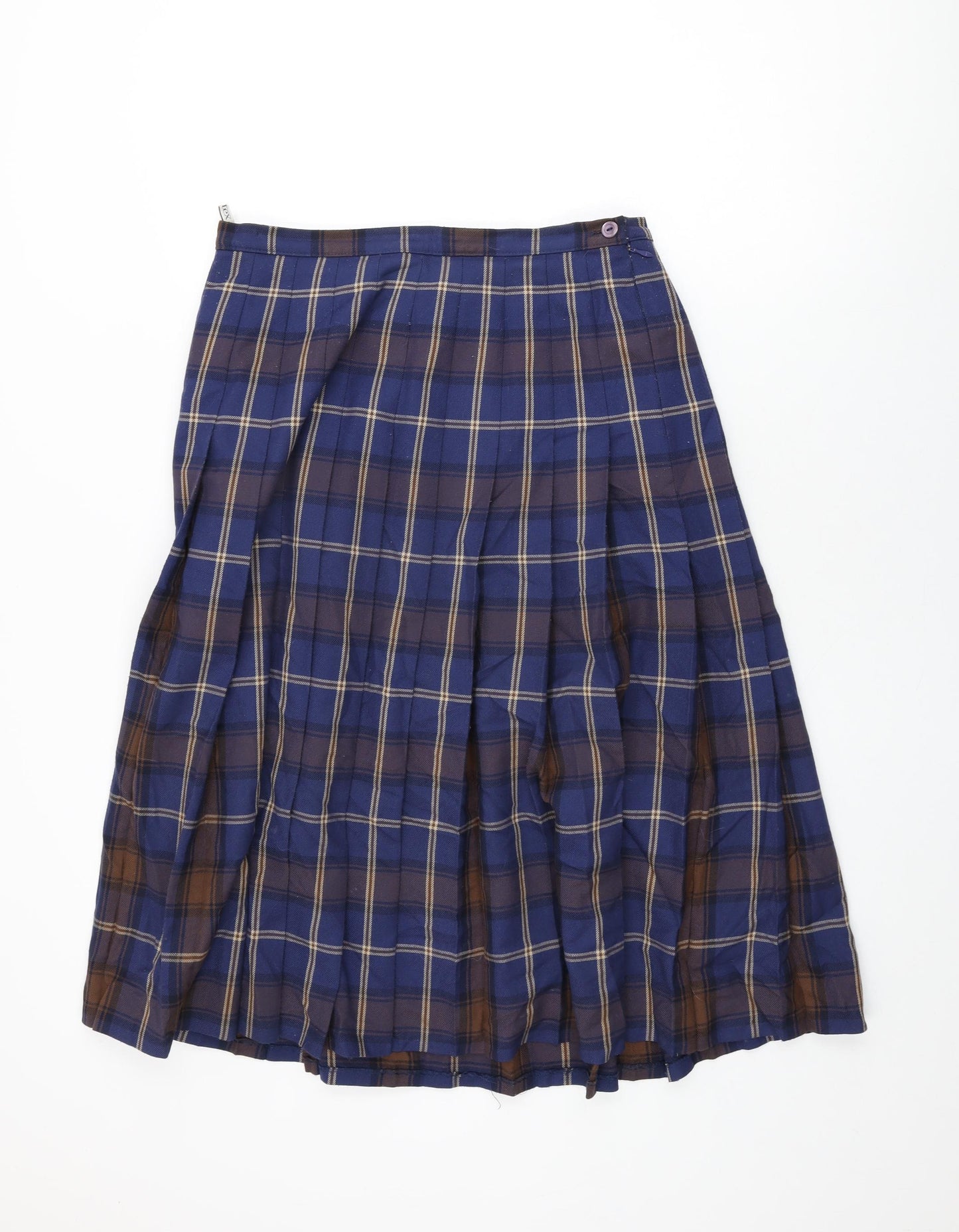 Eastex Womens Blue Plaid Polyester Swing Skirt Size 16 Zip