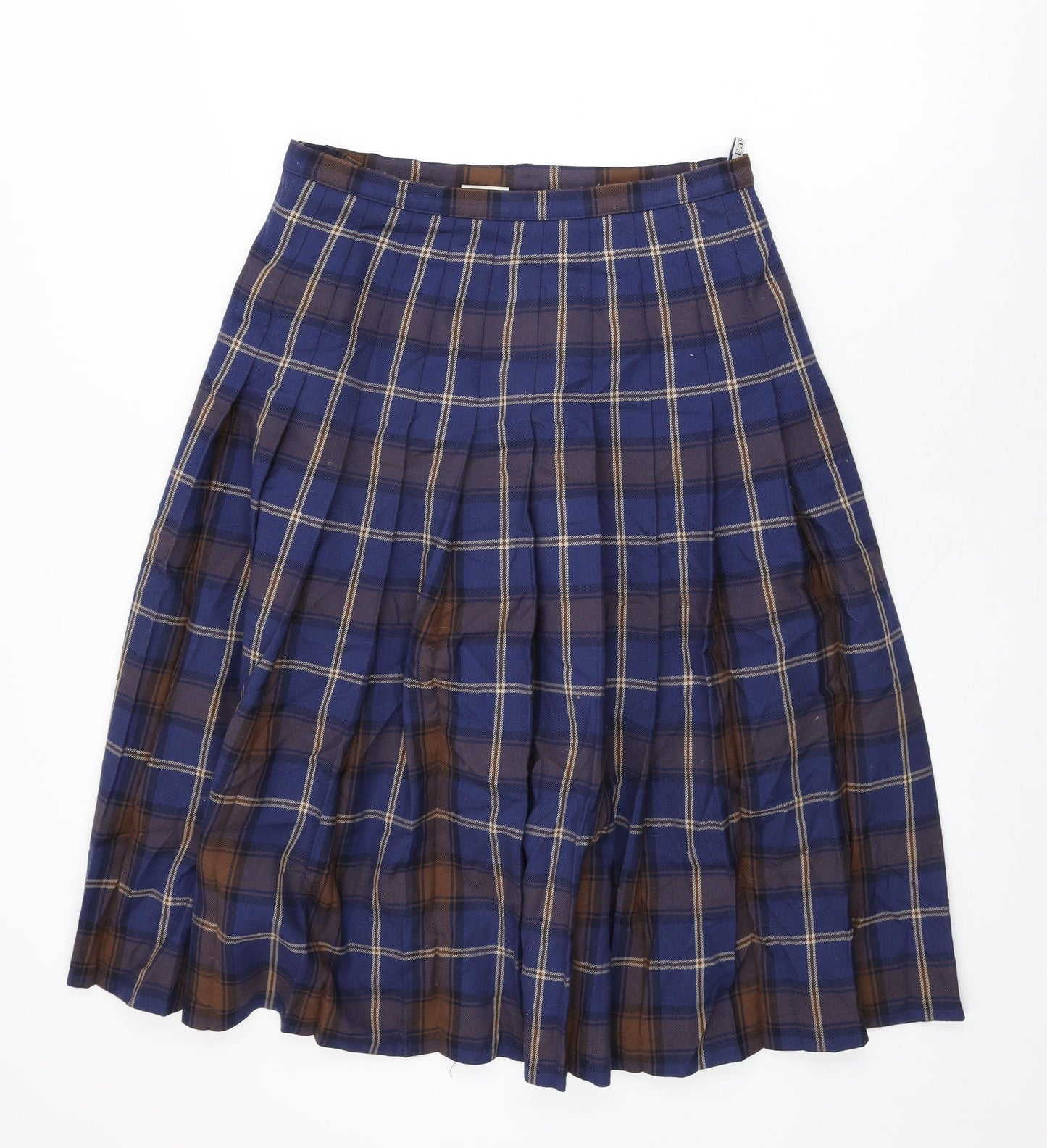 Eastex Womens Blue Plaid Polyester Swing Skirt Size 16 Zip