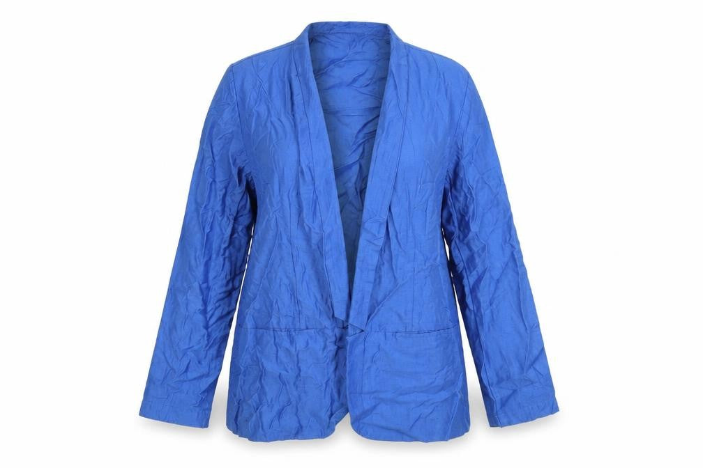 Front view of Q'Neel women’s blue jacket, size UK 16