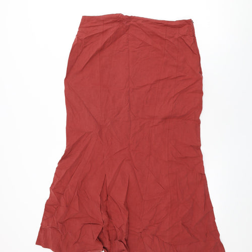 Principles Womens Red Lyocell Flare Skirt Size 12 Zip