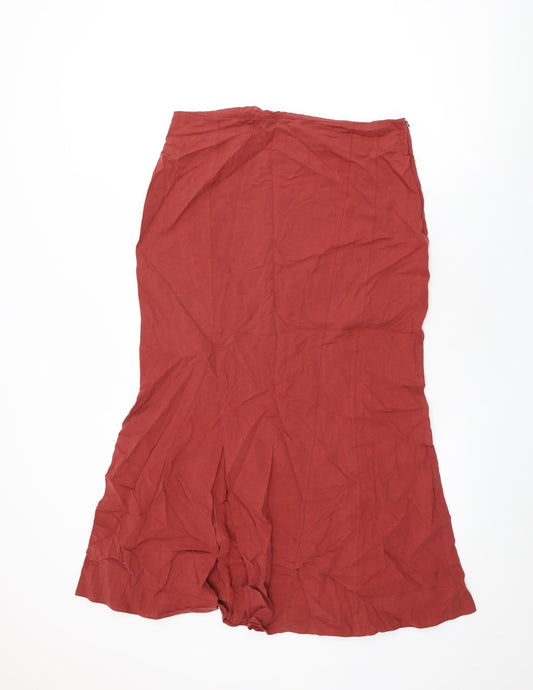 Principles Womens Red Lyocell Flare Skirt Size 12 Zip