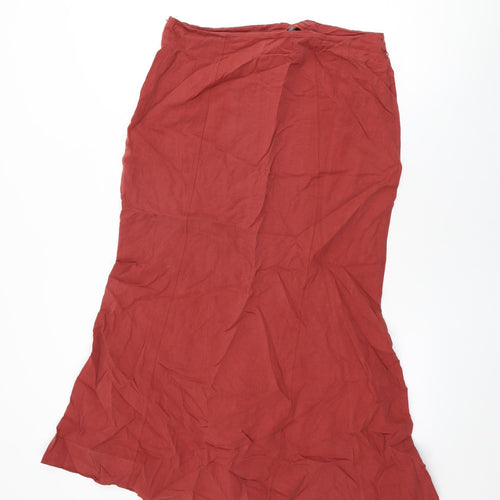 Principles Womens Red Lyocell Flare Skirt Size 12 Zip